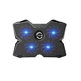 COOLCOLD 12"-17" Laptop Cooler Cooling Pad with 4 Fans Dual USB Port Cooler Cool