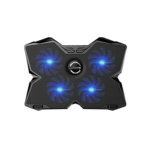 COOLCOLD 12"-17" Laptop Cooler Cooling Pad with 4 Fans Dual USB Port Cooler Cooling Pad(Black) With Stand for 