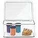 mDesign Plastic Craft Room Stackable Storage Organizer Box Containers with Hinged Lid for Thread, Beads, Ribbon, Glitter, Clay, Sewing, Crochet, Fabric - Lumiere Collection, Clear