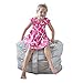 Kids Stuffed Animal Bean Bag Storage Chair - EXTRA LARGE - Store Toys Towels Blankets Pillows