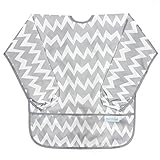 Bumkins Waterproof Long Sleeved Art Smock, Gray Chevron (3-5 Years)