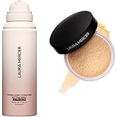 Laura Mercier Translucent Loose Setting Powder in Shade Translucent Honey and Hydrating Setting Spray Ultra-Blur, 24HR Shine Control, Hyaluronic Acid Infused Bundle