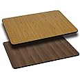 Flash Furniture Glenbrook 30'' x 42'' Rectangular Table Top with Natural or Walnut Reversible Laminate Top