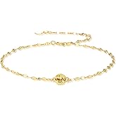 SISGEM 18k Gold Lip Chain Diamond-cut Bead Bracelet for Women, Real 18 Carat Gold Bracelet for Her, 6.2-7.8 Inch
