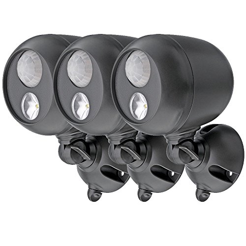 Mr. Beams MB363 Wireless LED Spotlight with Motion Sensor and Photocell, Dark Brown, 3-Pack (Certified Refurbished)