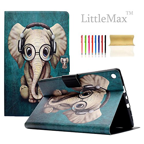 HD 8 Case - LittleMax [Cards Holder] Ultra Slim Lightweight Thin PU Leather Stand Flip Case Cover with Auto Sleep/Wake for Amazon Kindle Fire HD 8" 6th & 7th Generation - Elephant