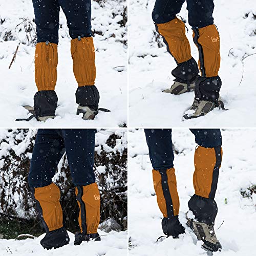 IDAND Leg Gaiters for Hiking Snow Gaiters Waterproof Snow Leg Gaiters Snow Boot Gaiters Anti-Tear Oxford Fabric Outdoor Waterproof Snow Shoes for Outdoor Hiking Walking Hunting Climbing Mountain (L) - Thumbnail 7