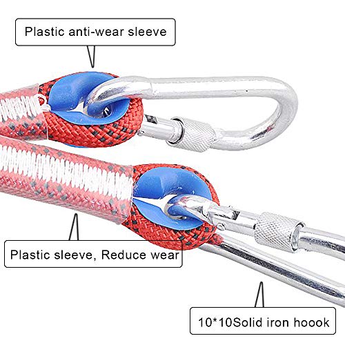 BRYUBR 10mm(3/8") Outdoor Climbing Rope | Red Static Rock Climbing Rope | 10M(32ft) Fire Escape Rope | Ice Climbing Equipment Safety Rescue Parachute Rope - Thumbnail 3