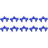StonyLab Plastic Joint Clips, 10 pcs 19mm Keck Clamp #19 Lab Keck Clips for 19/22 19/26 Joint Glass Standard Conical Interface Clip Ground Glass Joint Lab Accessory - Blue