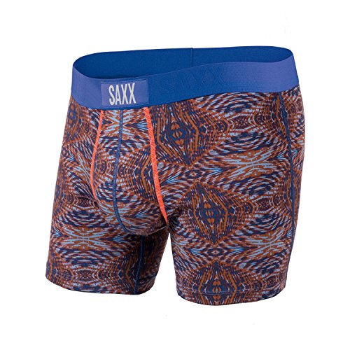 Saxx Mens Vibe Modern Fit Boxers Underwear X-Large Bright Navy Tribal Cowboy