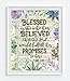 Blessed Is She Who Has Believed that the Lord Would Fulfill His Promises to Her, Luke 1:45, Christian Art Print, Unframed, Vintage Bible Page Verse Scripture Wall and Home Decor Poster, 8x10 Inches