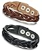 Jstyle 2 Pcs a Set Mens Womens Braided Leather Bracelet Bangle Rope Adjustable 7.5-8.6 Inch