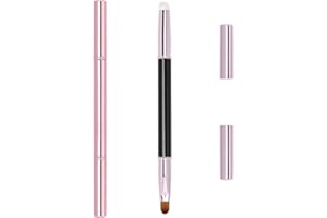 Unaone 2Packs Lip Brush for Lipstick, Dual-Ended Silicone & Bristle Tips Lip Makeup Brush, Lipstick Brush for Lip Gloss