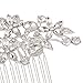 Wedding Hair Comb, Silver Rhinestone Floral Hair Comb, Fashion Crystal Bridal Hair Comb for Bridal and Bridesmaids (Silver)