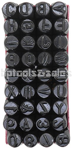 36pc 3/8 STEEL METAL PUNCH LETTER & NUMBER STAMP STAMPING KIT SET PLASTIC CASE - Thumbnail 2