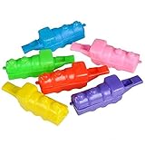 Bulk Toys 24 Pack Plastic Train Whistles, Birthday Party Favors, Party Noisemakers, Stuffer, 24 Train Whistles Assorted Colors