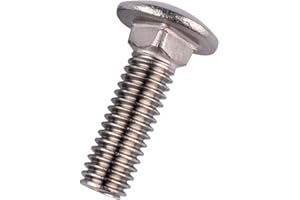 VAMUOEFL 5/16-18 x 1-1/2" Carriage Bolts Screws, 18-8 Stainless Steel 304, Round Head, Square Neck, UNC Fully Machine Coarse Threaded,10Pcs