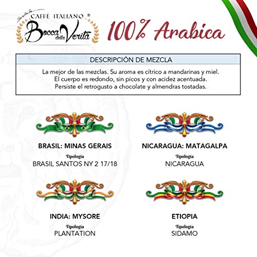 BOCCA DELLA VERITA® - Italienische Kaffeebohnen, Aroma ANGEL 100% ARABICA, 3 Packungen mit 1 kg, Natürlich und… – Bild 3