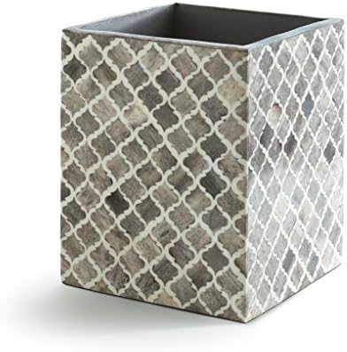 Royal Bath Moroccan Mosaic Styled Waste Basket (7.3"L x 7.3"W x 9.1"H)