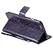 iPhone 6S Plus Wallet Case,A-slim(TM) Sun Pattern Embossed PU Leather Magnetic Flip Cover Card Holders & Hand Strap Wallet Purse Case for iPhone 6 Plus / 6S Plus [5.5 Inch] - Purple