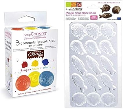 Amazon 色付きイースターチョコレートボックス 魚 エビ ホタテ貝 Scrapcooking 飴 チョコレート型