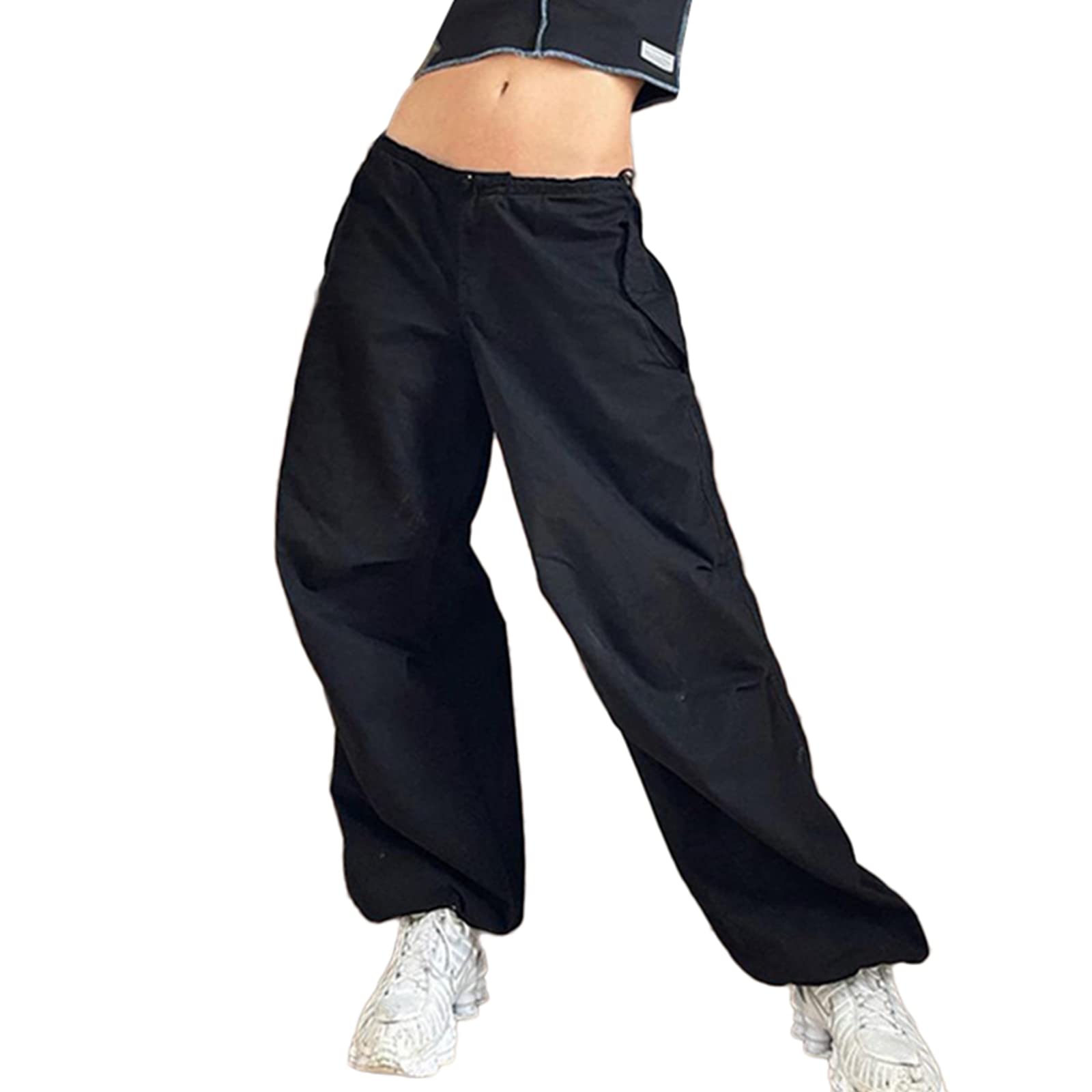 Women High Waisted Cargo Jeans Straight Wide Leg