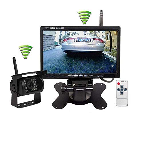 ATian Built-in Wireless Truck Parking System:12-24V Backup Camera + 7 inch HD LCD TFT Monitor Parking Kit IR Night Vision Surveillance Heavy Duty for Long Vehicle Bus Van Pickup Camper - Thumbnail 7