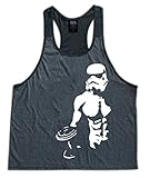 Stormtrooper Star Wars Men's Stringer Tank Top 2 Tone Dark Grey/Black Medium