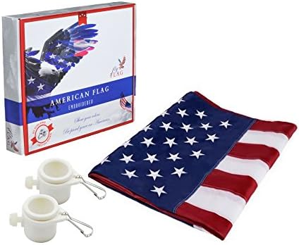 Heavy Duty US American Flag - Embroidered Stars Sewn Stripes Grommets | 2X3 Nylon Indoor &amp; Outdoor American Flag - FlyFlag