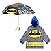 DC Comics Kids Umbrella and Poncho Raincoat Set, Batman & Superman Boys Rain Wear for Toddler 2-3 or Kids 4-7