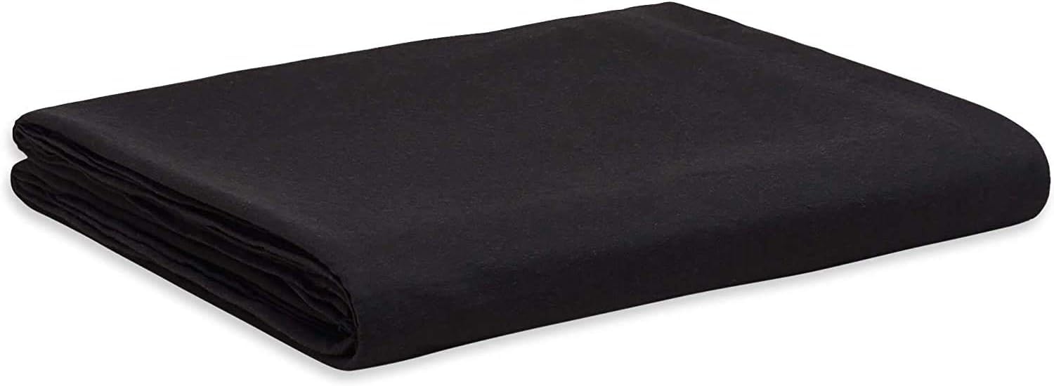 British Home Bedding - Plain Polycotton Percale Flat Bed Sheets - Premium Deluxe Hotel Quality (Black, Single)