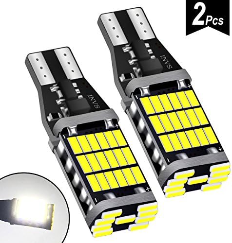 921 912 T15 906 W16W LED Backup Light Bulbs 1000 lumens Extremely Bright Canbus Error Free AK-4014 45pcs Chipsets LED Bulbs for Back Up Reserve Lights (Pack of 2)