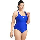 Arena Feel Women's Solid Control Pro Back Plus Size One Piece Swimsuit Quick Dry Pool or Beach Bathing Suit