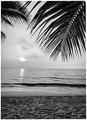LTUI Seaside Sunset Unframed Modern Art Oil Painting Print Canvas Picture Home Wall Room Decoration ,Decor Your Living Room, Bedroom, Office, Hall,Gift (B)