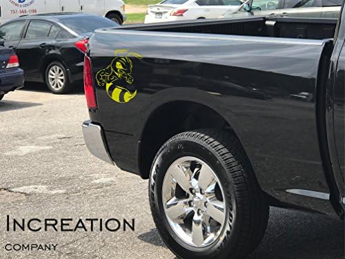 2002-2018 Dodge Ram 1500 2500 Rear Side Bed Yellow Decals, Daytona RT Super Rumble Bee Stripes Vinyl Stickers, 5.7 L auto Graphics SRT hellcat, Mopar, Hemi, Rebel