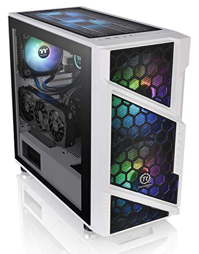 Thermaltake Commander C31 Snow Motherboard Sync ARGB ATX Mid Tower Computer Chassis with 2 200mm ARGB 5V Motherboard Sync RGB Front Fans + 1 120mm Rear Black Fan Pre-Installed CA-1N2-00M6WN-00