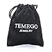 TEMEGO Jewelry Mens Stainless Steel Ring, 8mm Classic Round Band, Blue Silver