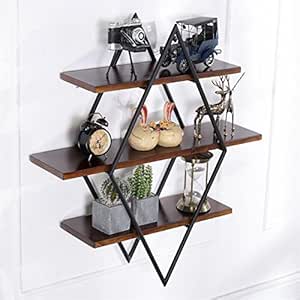 JPVGIA - Estantería Flotante de Pared Triangular, de Hierro Forjado