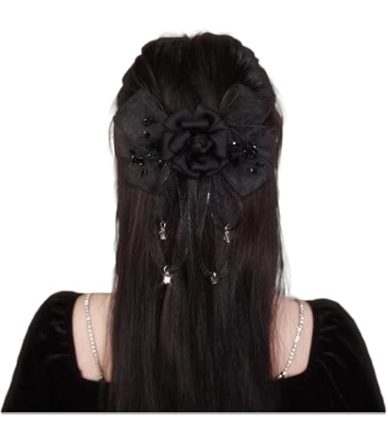 Amazon.com : Generic Rose Bow Hair Clip Lolita Gothic Rose Bowknot