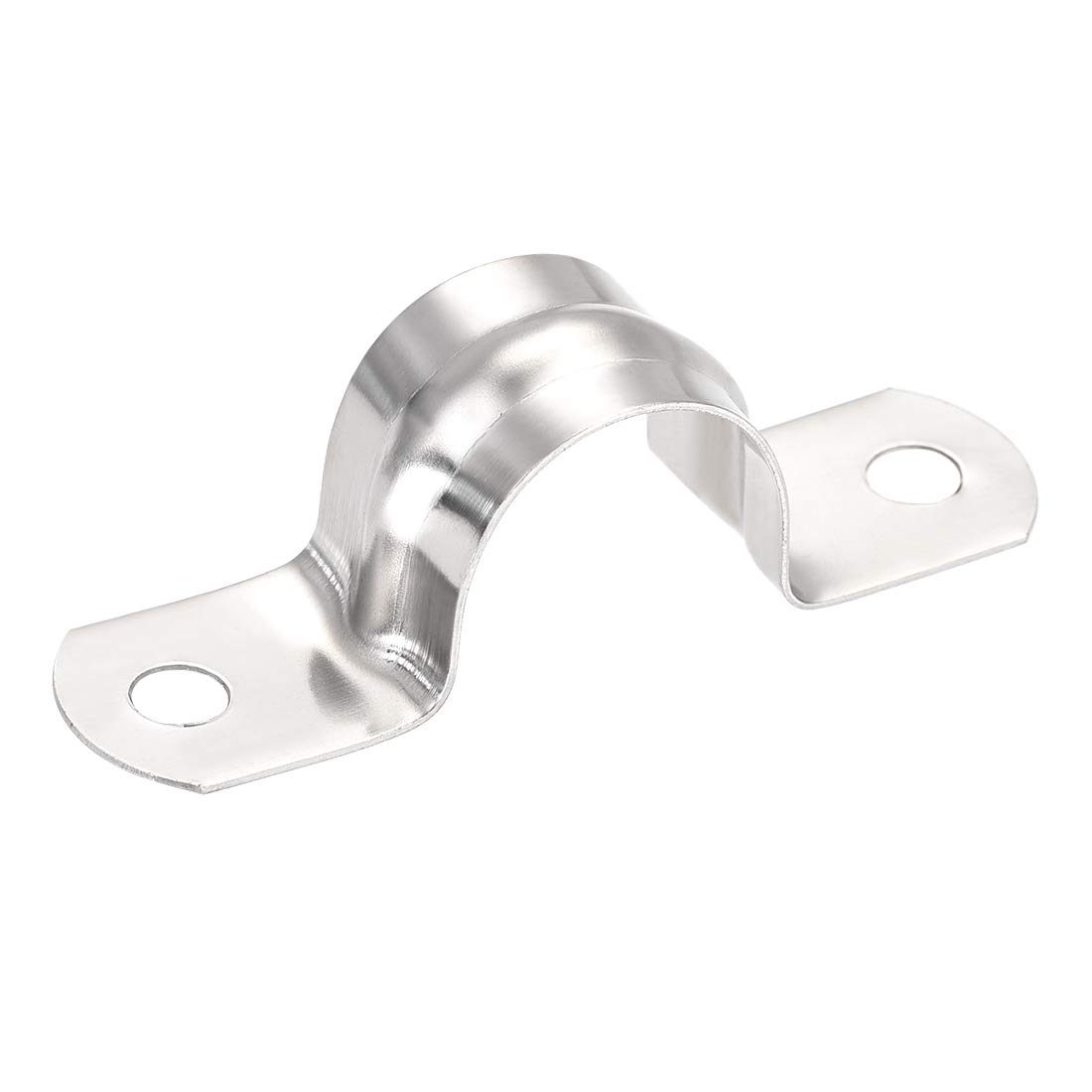 sourcing map 24mm(0.94") Rigid Pipe Strap 2 Holes Tube Straps 201 Stainless Steel Tension Tube Clip Clamp 16pcs