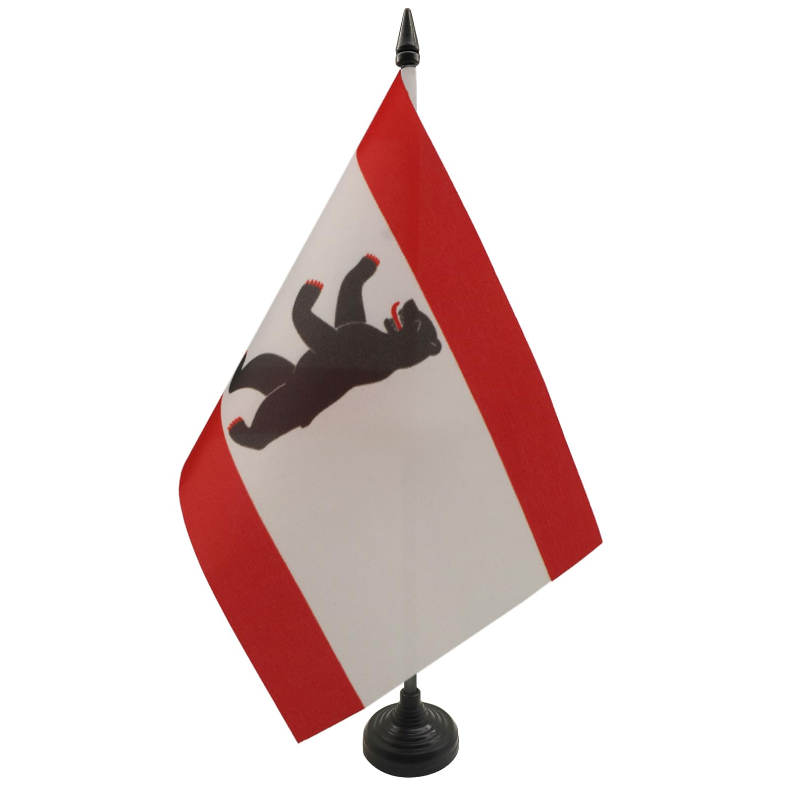 AZ FLAG Berlin Table Flag 5'' x 8'' - German region of Berlin Office Decoration 100% Polyester 21 x 14 cm - Mini Desk Flag with Pole and Black Plastic Base