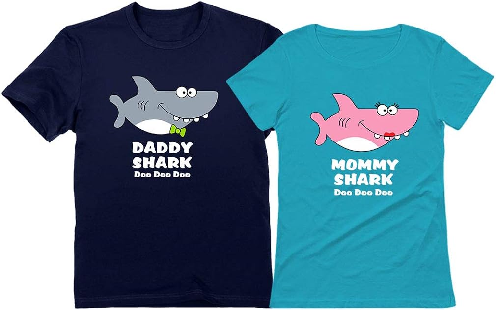 Daddy Shark Mommy Shark Doo Doo Doo Mom and Dad Gift T-Shirt Funny Family Set