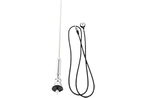 Universal Car Roof Fender Radio AM FM Aerial Antenna 180 Degree Swivel Base Spring Soft Rod Silvery 16.5 Inch for Vehicle Rep