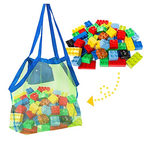 Yingyi Beach Mesh Tote Bag Beach Toys Organizer Storage Bags Sand Away Bag Beach Toy Tote Beach Toy Bag for Kids Mesh Beach Bag for Toys Beach Storage Pool Boat - Thumbnail 3