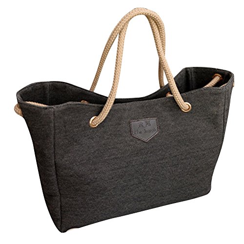 Large Cotton Canvas Handbag for Shopping Rope Tote, Kuoser Women Tote and Shoulder Bag