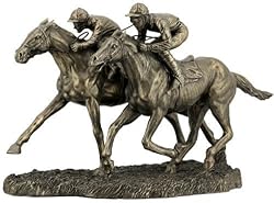 US 12.63 Inch Two Jockeys Horse Racing Cold Cast