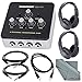 Samson QH4 4-Channel Headphone Amplifier Bundle with 2 Samson Stereo Headphones + Cables + Fibertique Cleaning Cloth