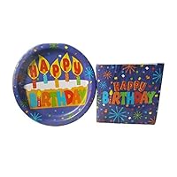 Greenbrier Happy Birthday Party Pack - 36 Plates and 40 Napkins