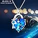 PLATO H Lock Heart Crystal Necklace Lock and Key Heart Necklace with Swarovski Crystal Heart Key Necklace Ocean Blue Heart Neckalce for Woman, Birthday Gifts