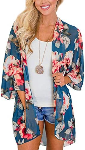 Floral Kimono Cardigans Chiffon Casual 